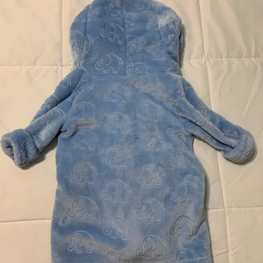 Duck Duck Goose Blue Elephant Baby Bath Robe 0-9 Months